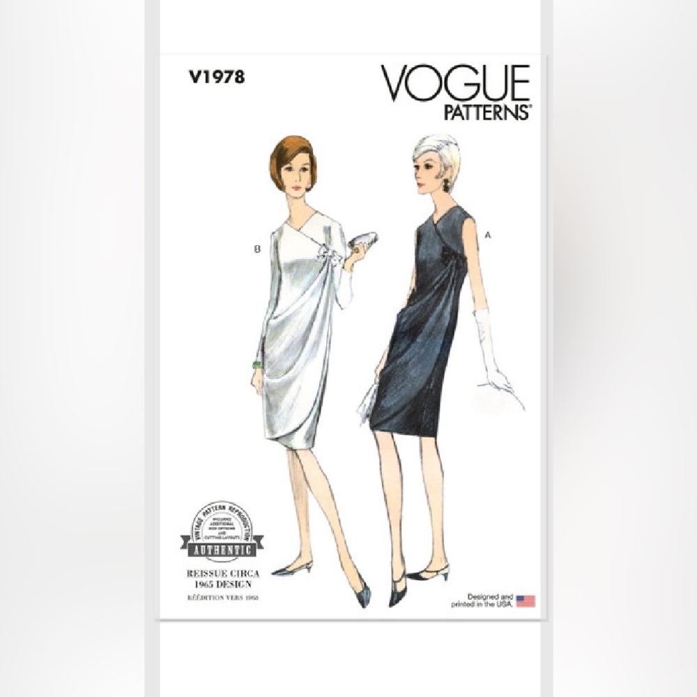 Vogue V1978 Misses 1965 Vintage Evening Dress Special Occasion Dress Sewing Patt